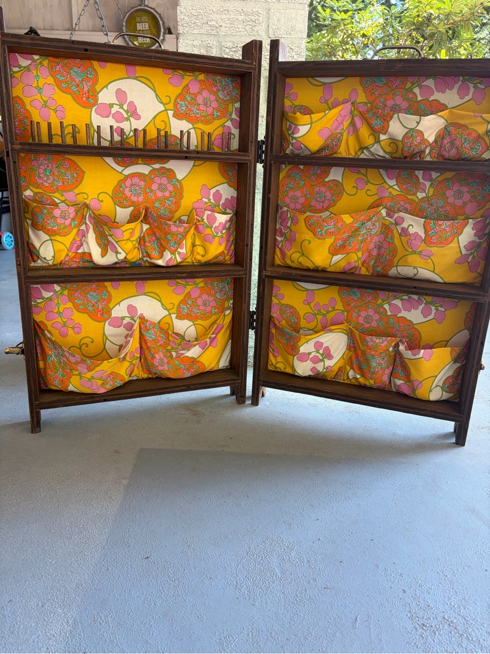 Vintage-Inspired Yellow Floral sewing station- Pink/Orange Accents - so cute!